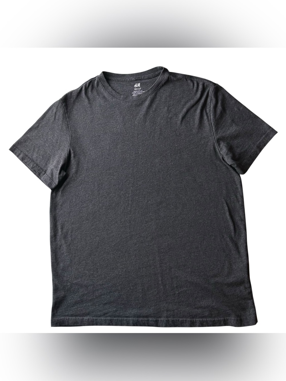 H&M Men’s COOLMAX Heathered Charcoal Tee Medium Modern Utility